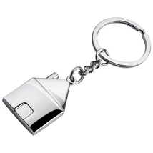 Házikó alakú fém kulcstartó