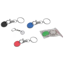 Bevásárlókocsi érme karabineres kulcstartóval  